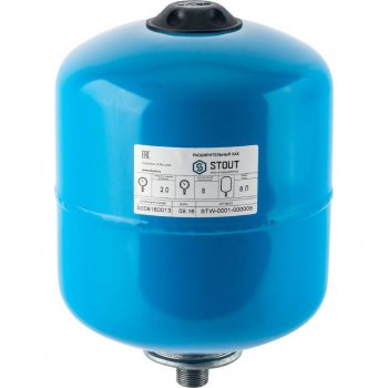 Гидроаккумулятор 8 л. вертикальный (цвет синий) Stout